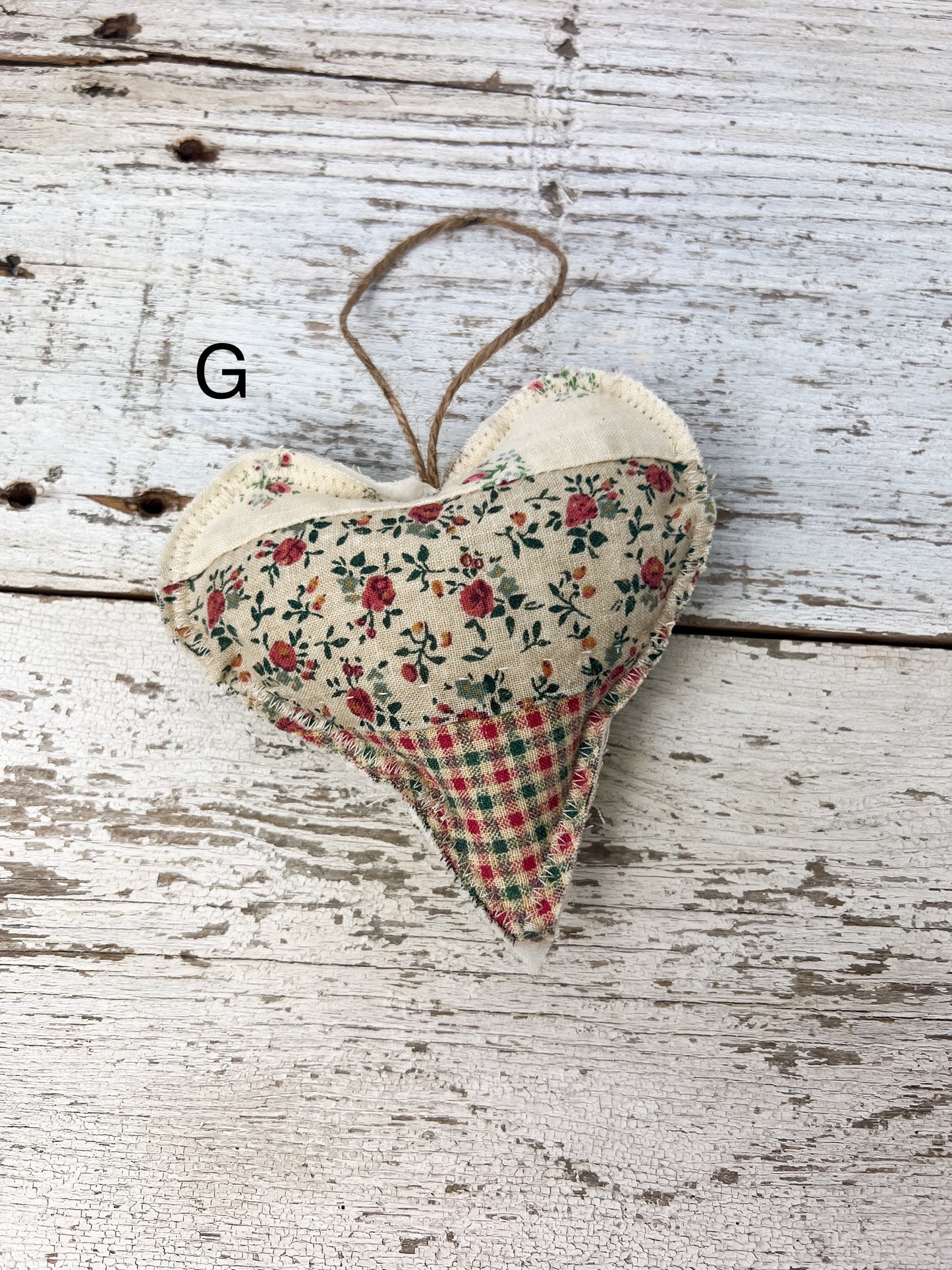 Handmade Vintage Fabric Hanging Heart