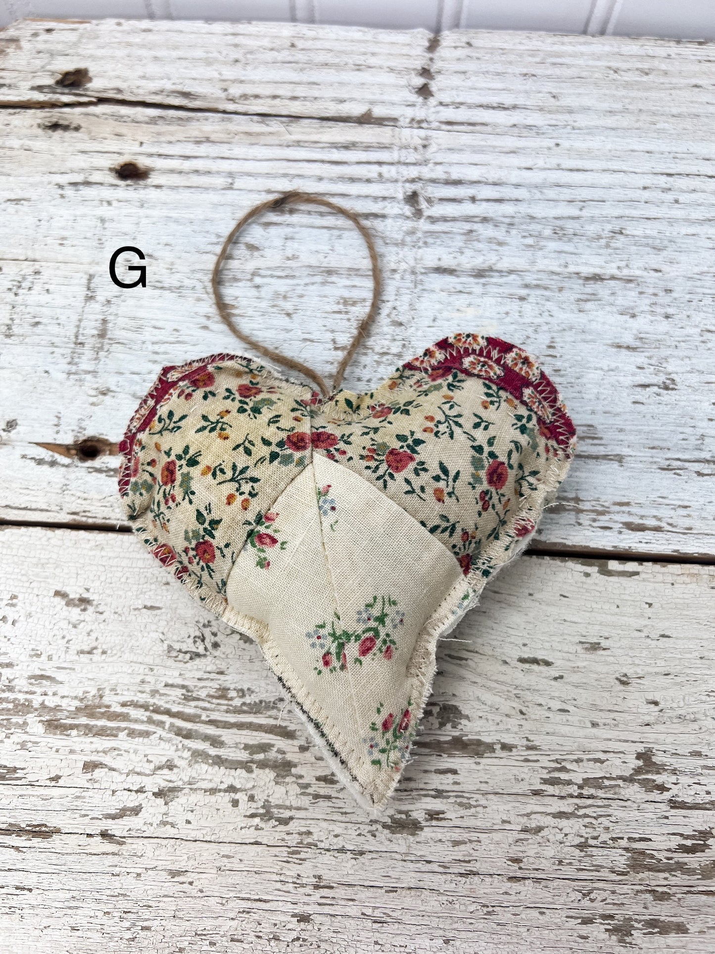 Handmade Vintage Fabric Hanging Heart