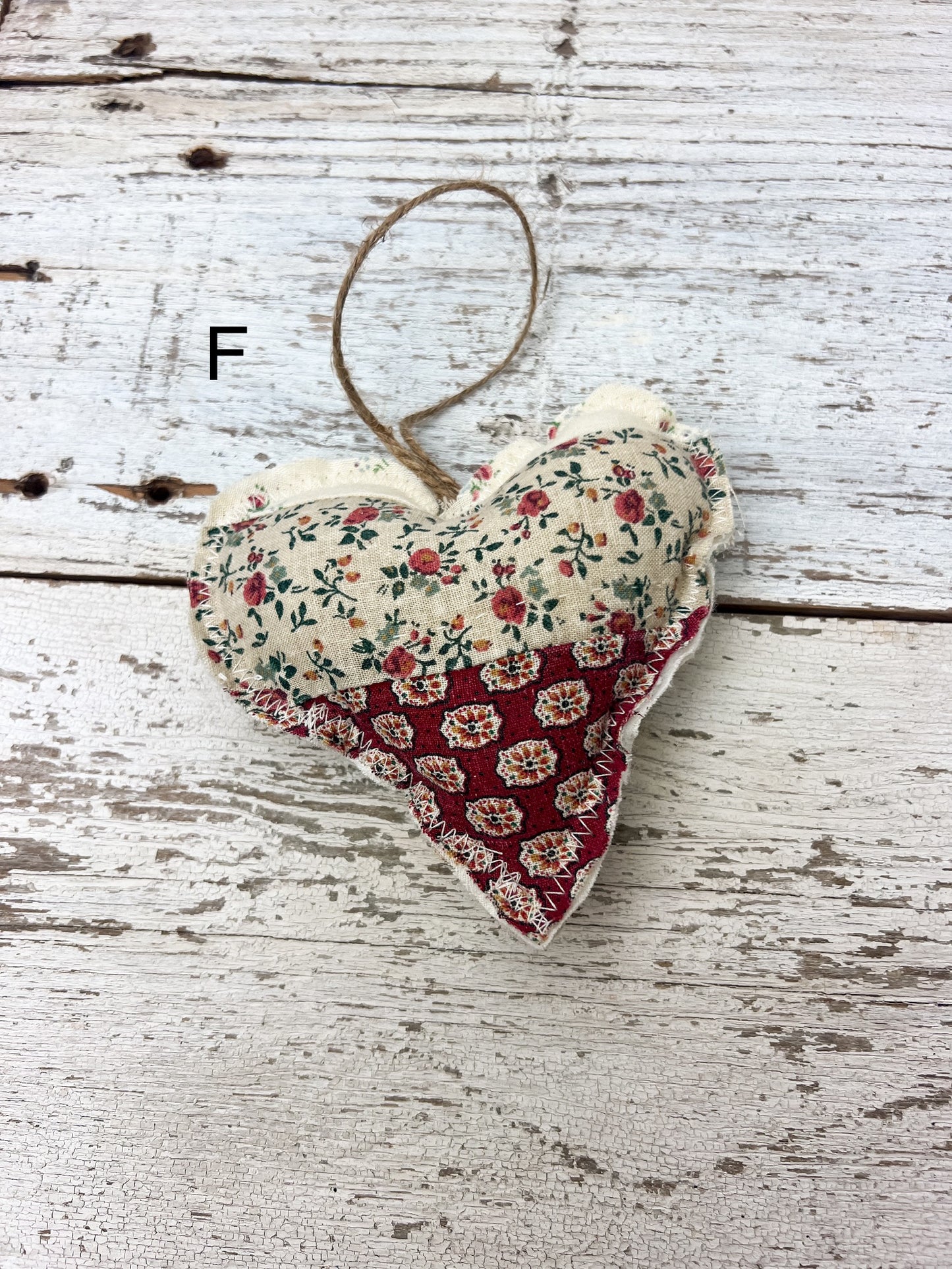 Handmade Vintage Fabric Hanging Heart