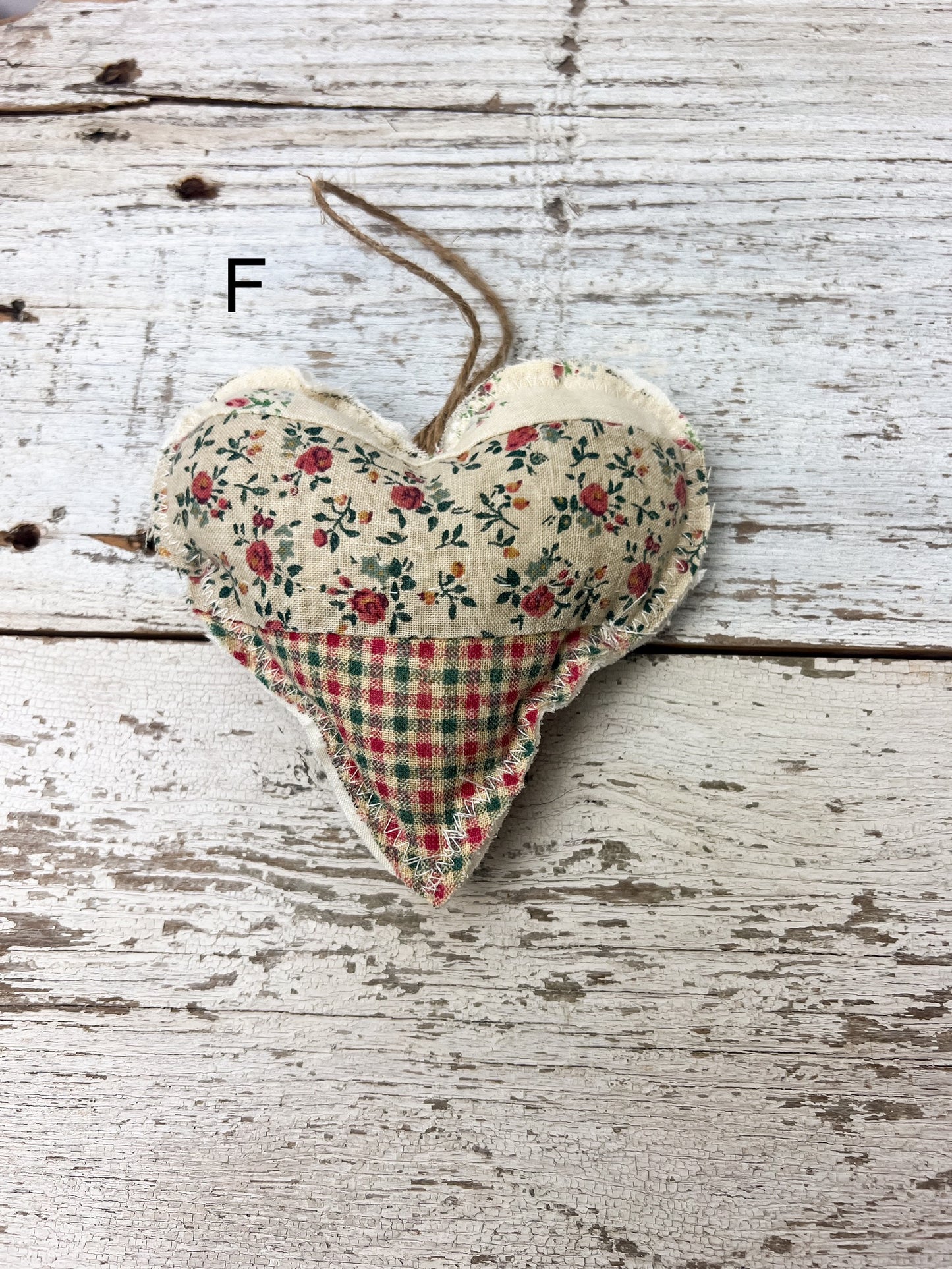 Handmade Vintage Fabric Hanging Heart