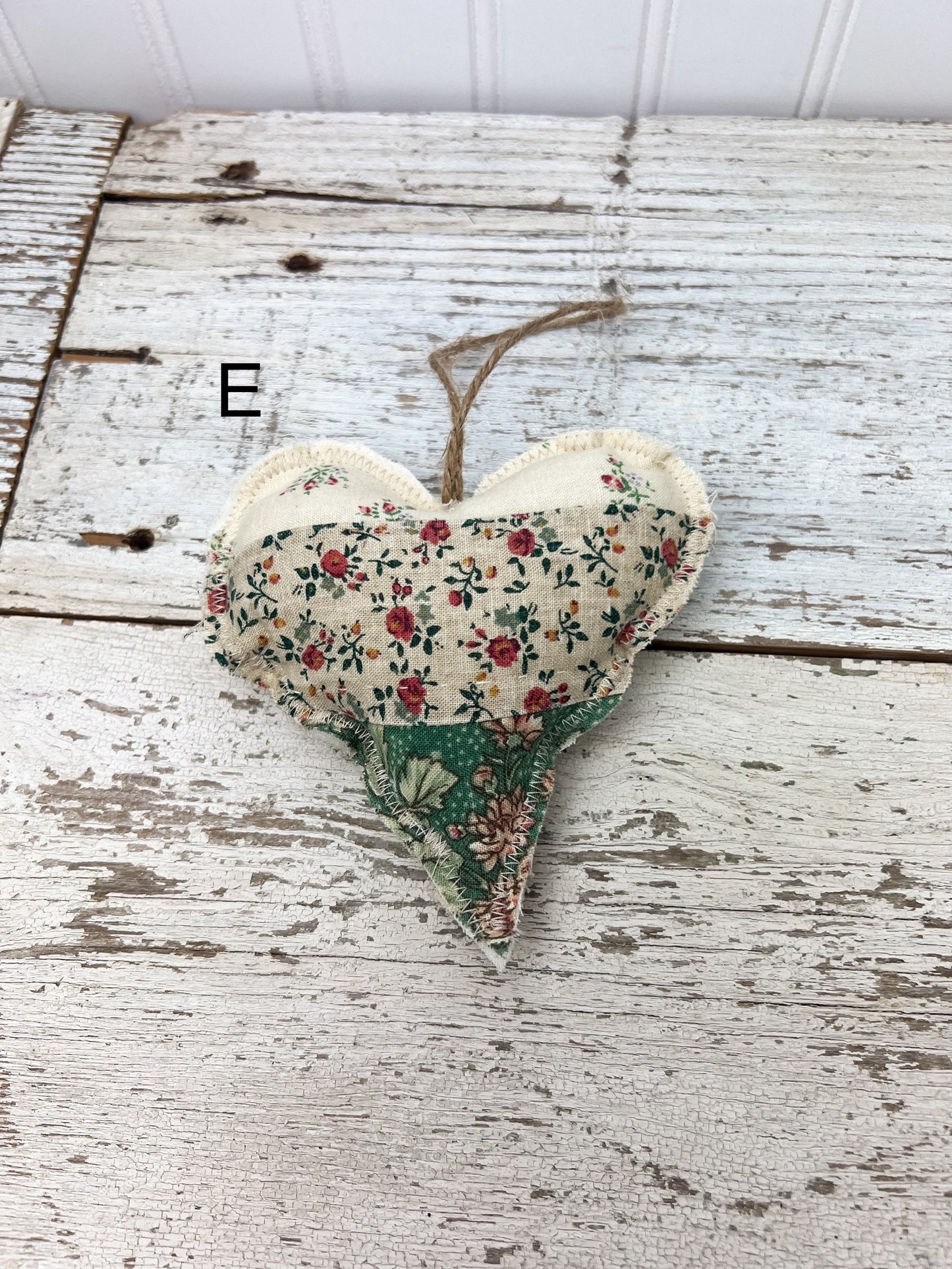 Handmade Vintage Fabric Hanging Heart