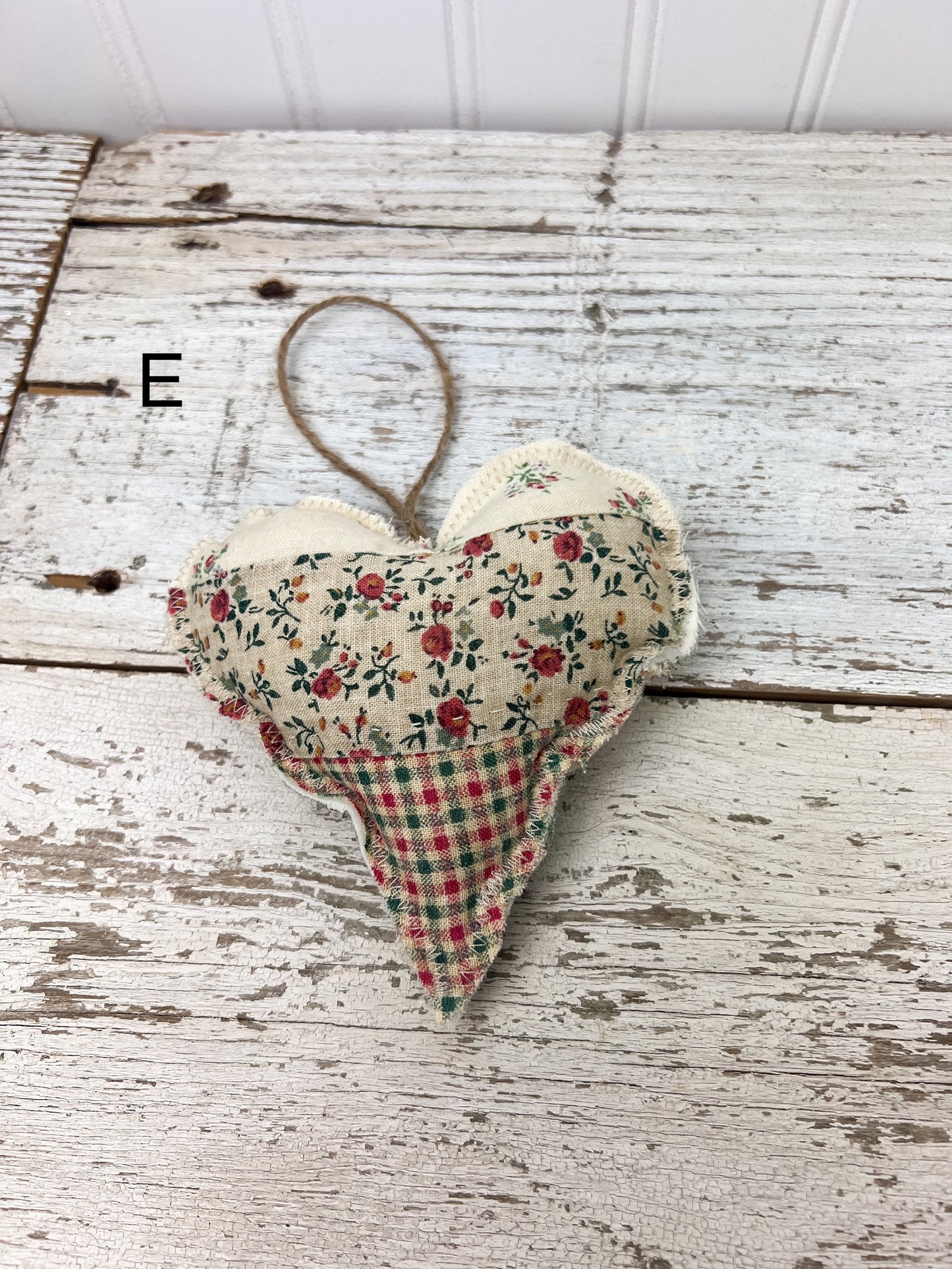 Handmade Vintage Fabric Hanging Heart