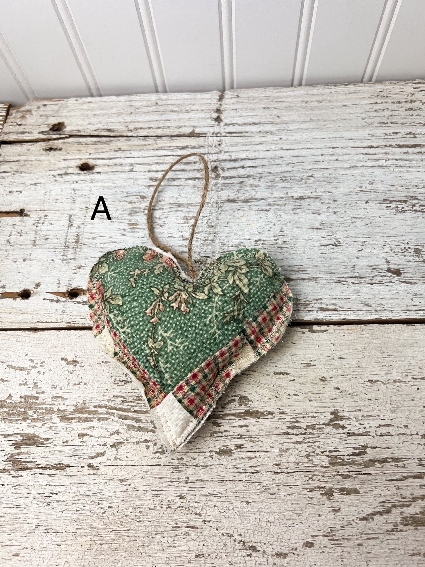 Handmade Vintage Fabric Hanging Heart