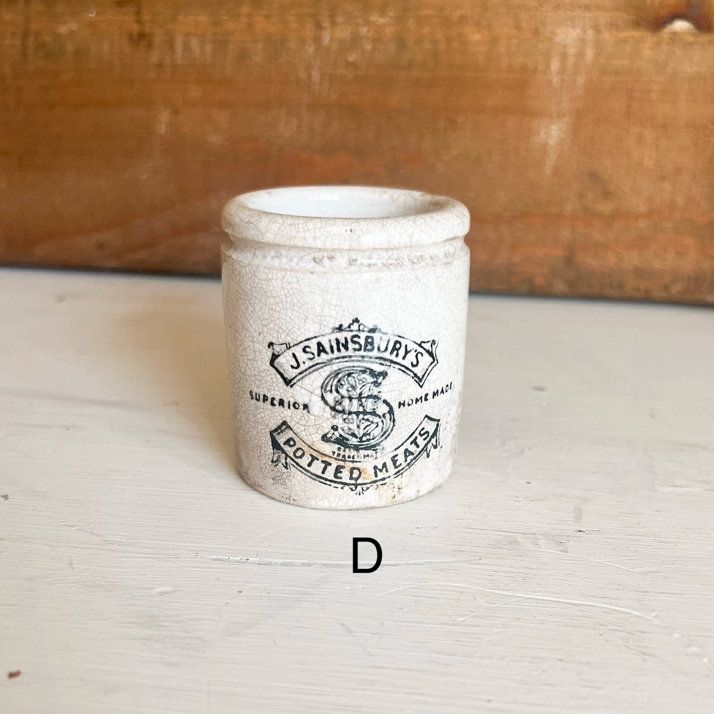 Antique English Advertising Meat Pot