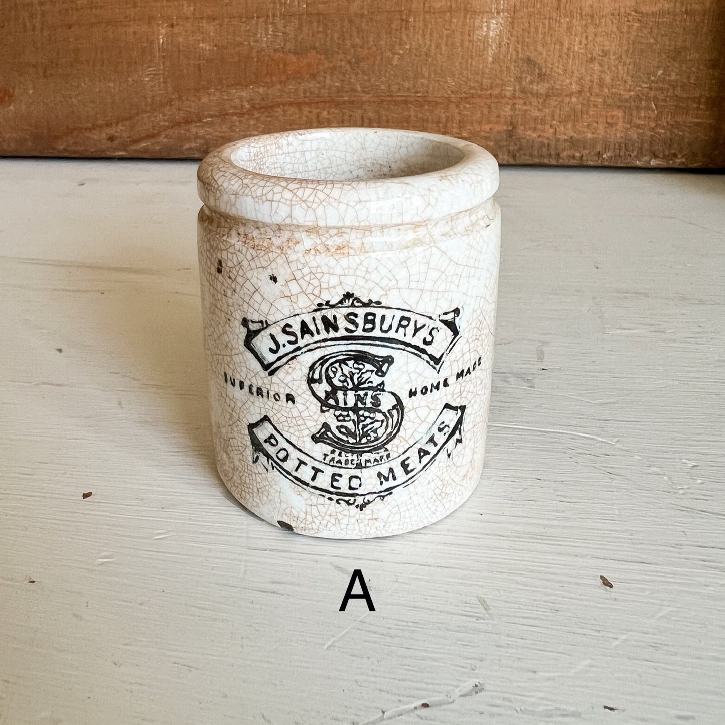 Antique English Advertising Meat Pot