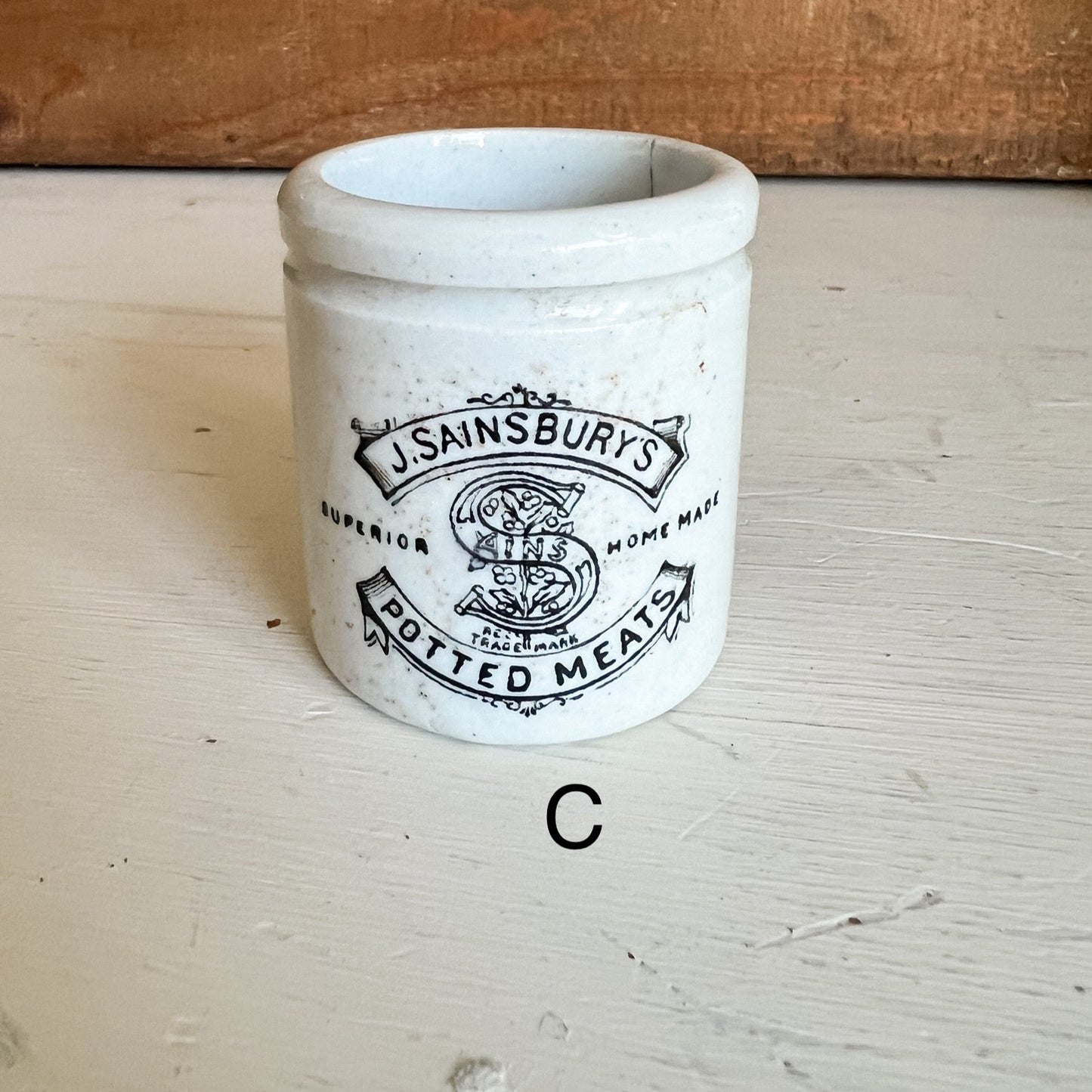 Antique English Advertising Meat Pot