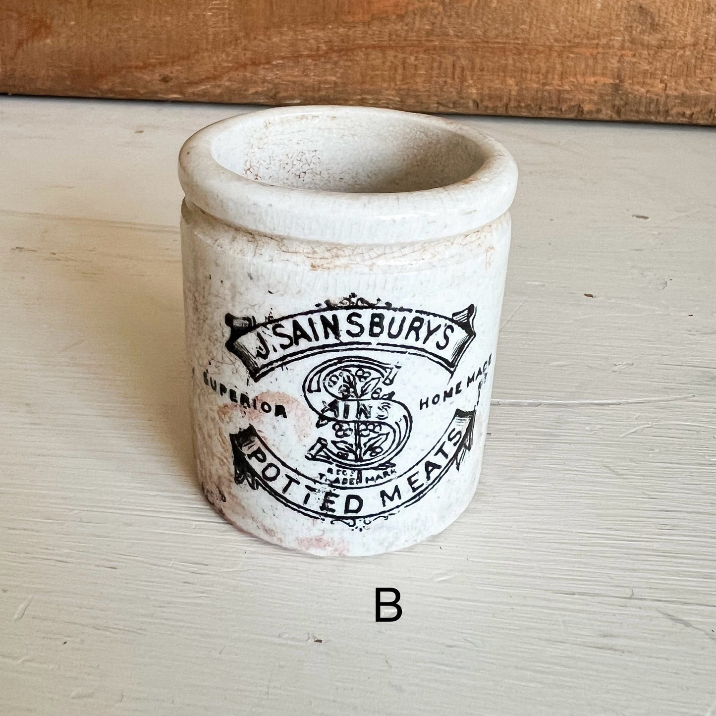 Antique English Advertising Meat Pot