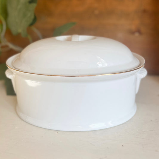 Vintage White Dish w/ Lid