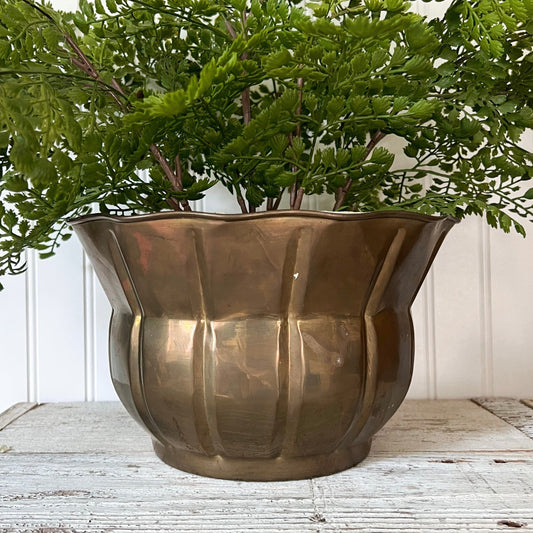 Vintage Gold Metal Planter