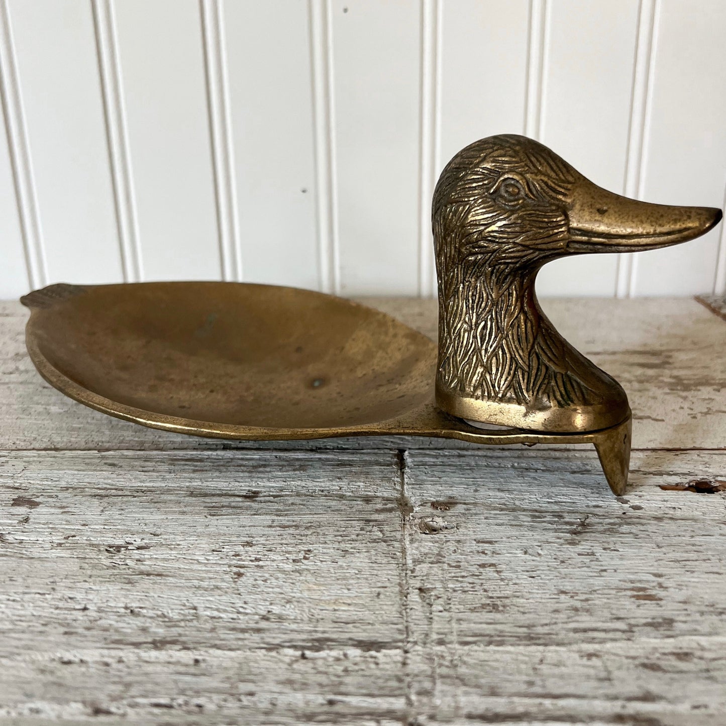 Vintage Brass Duck Tray