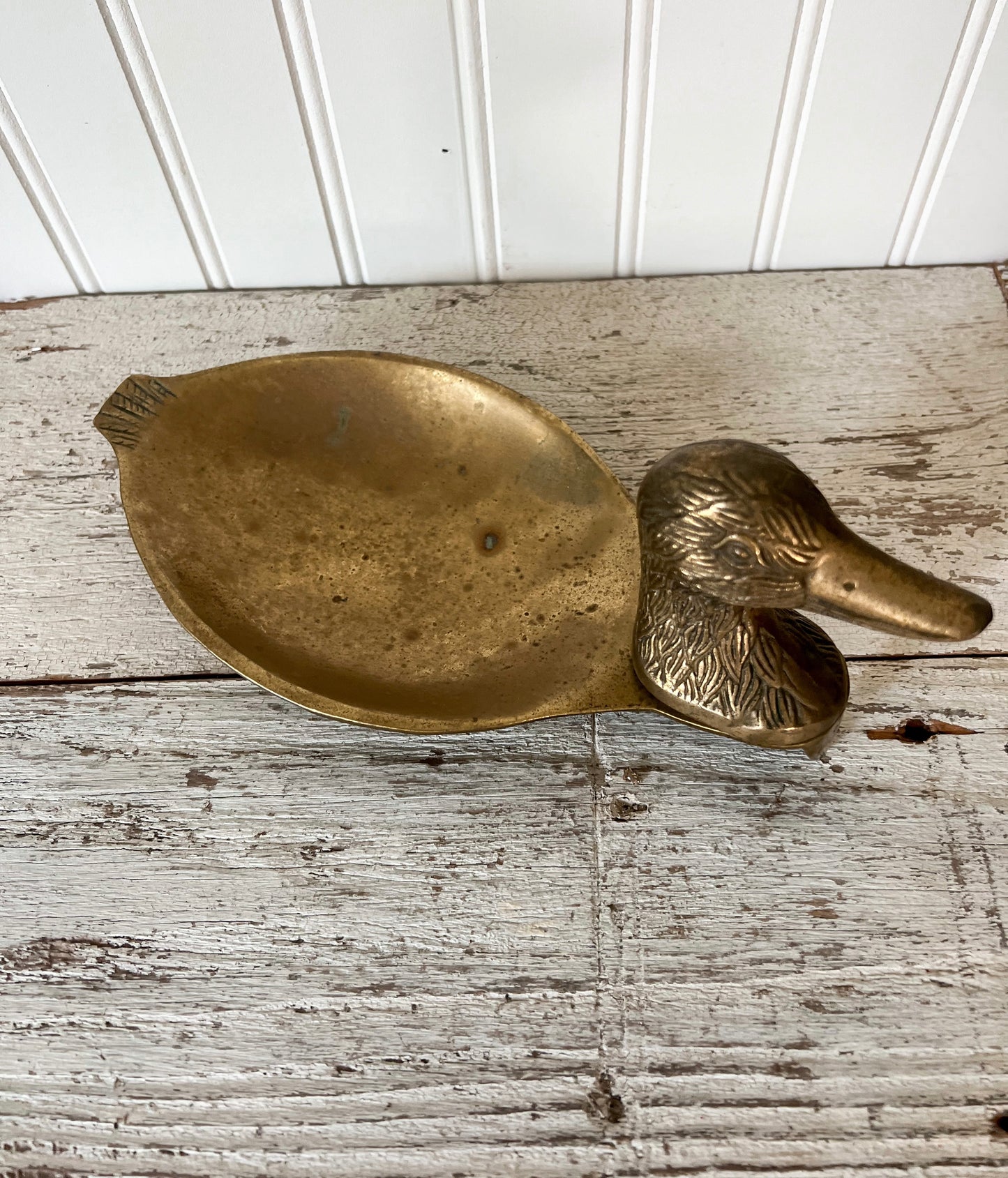 Vintage Brass Duck Tray