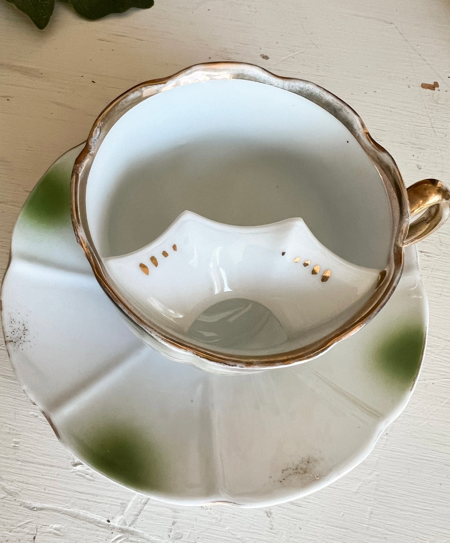Antique Mustache Tea/Coffee Cup & Saucer