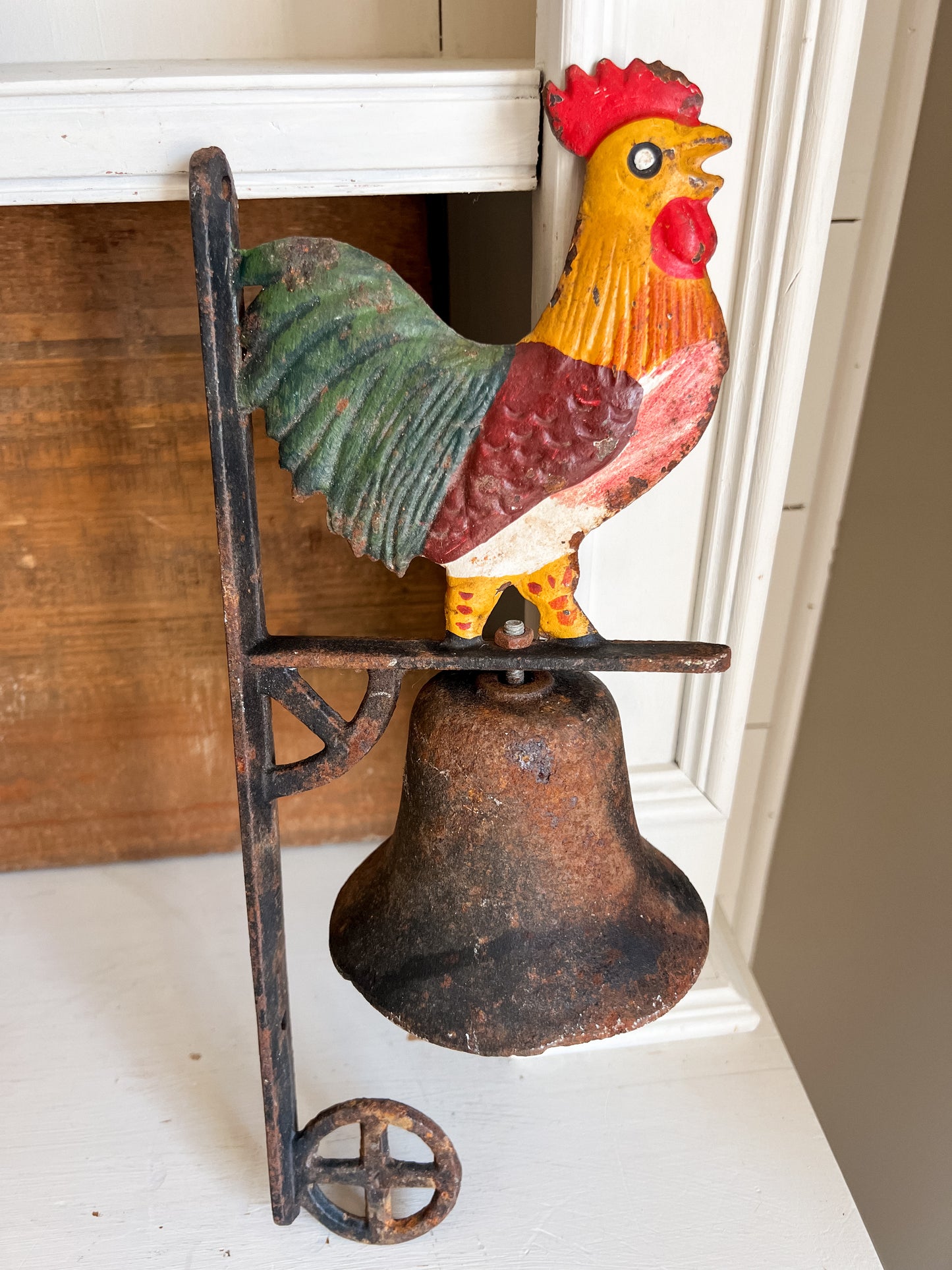 Vintage Cast Iron Rooster Bell
