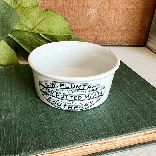 Antique Plumtree Potted Meat Advertising Dish
