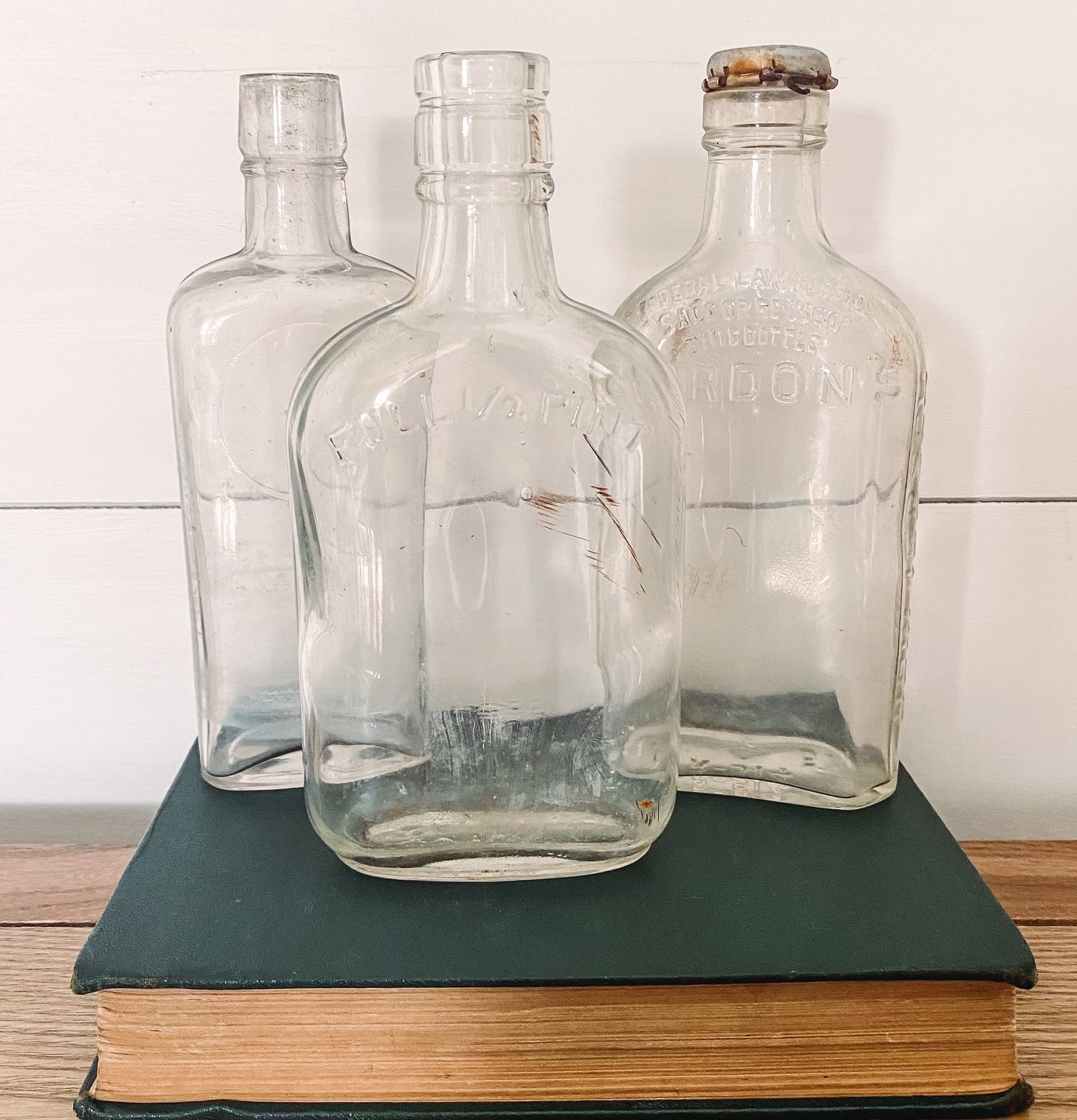 Vintage Glass Bottles (Set of 3)