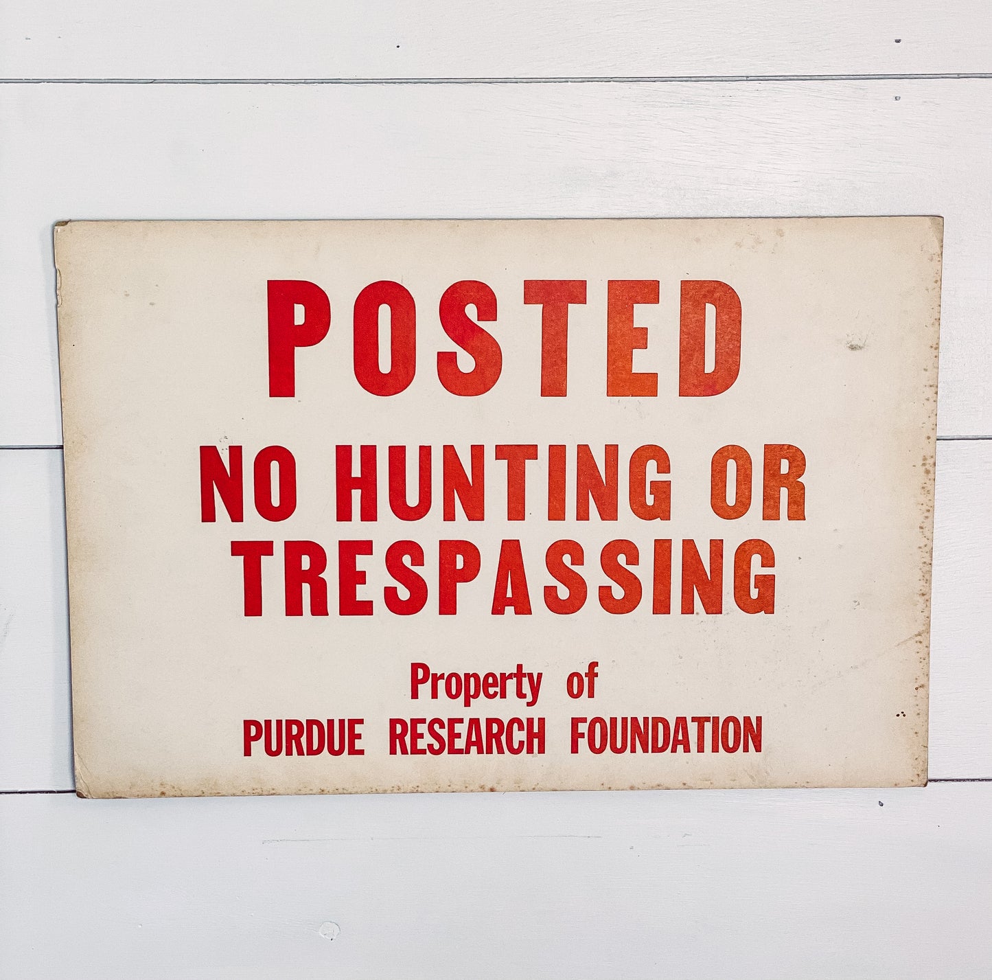 Vintage 'No Hunting' Sign