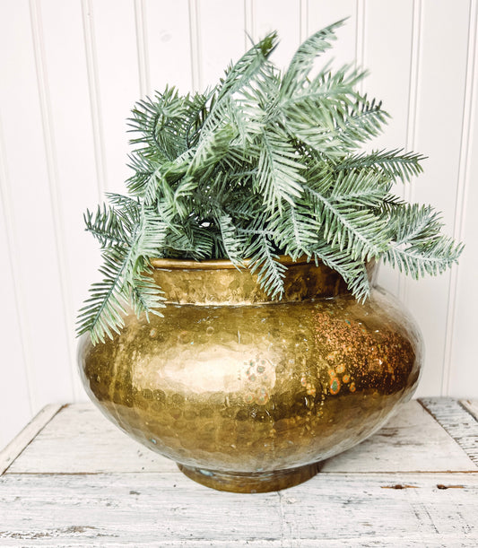 Vintage Gold Hammered Pot