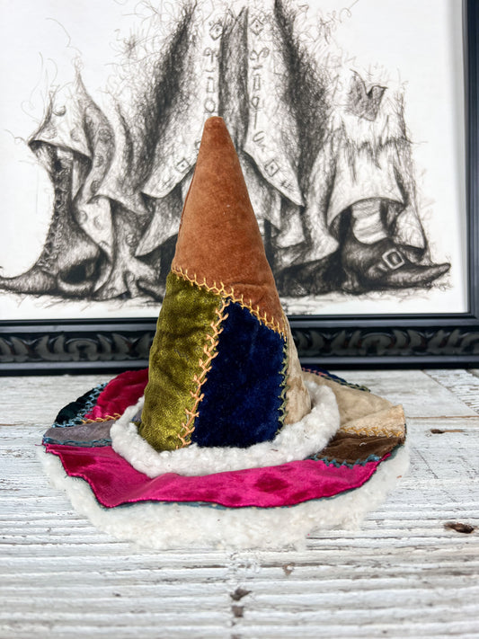 Vintage Tattered Quilt Witch Hat