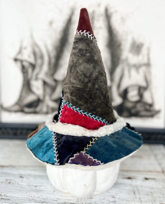 Vintage Tattered Quilt Witch Hat