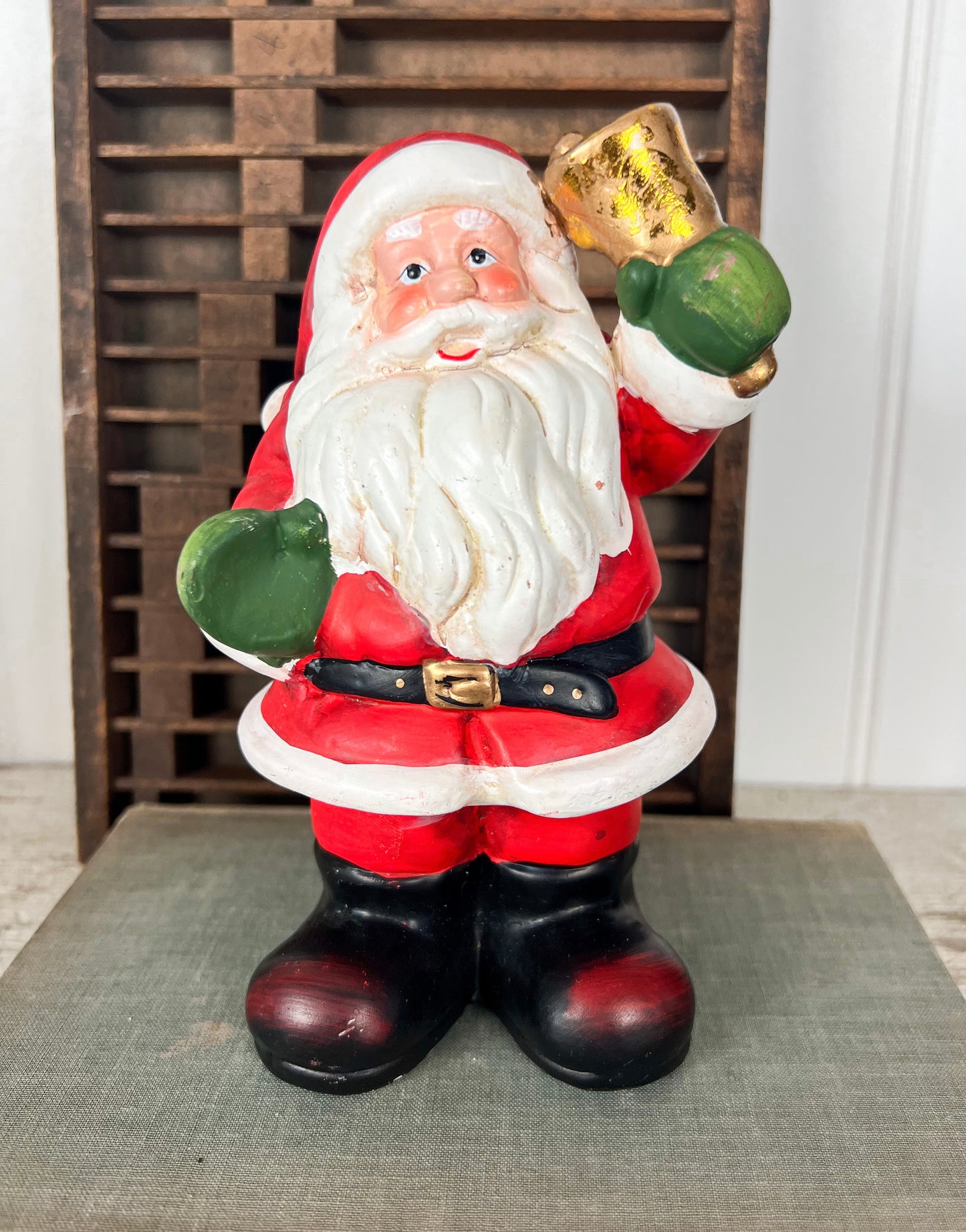 Vintage Ceramic Santa w/ Bell