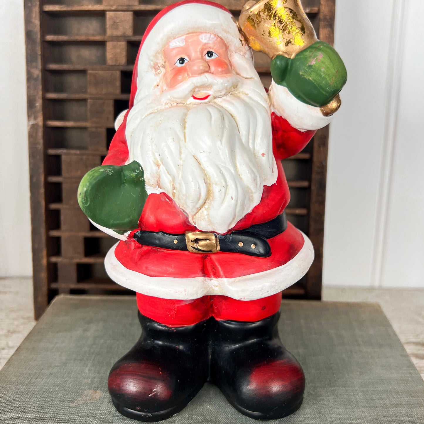 Vintage Ceramic Santa w/ Bell