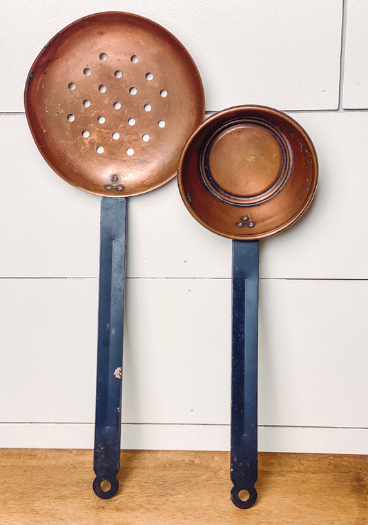 Vintage Copper Skimmer and Ladle