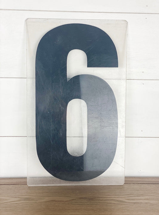 Vintage Number 6 Sign