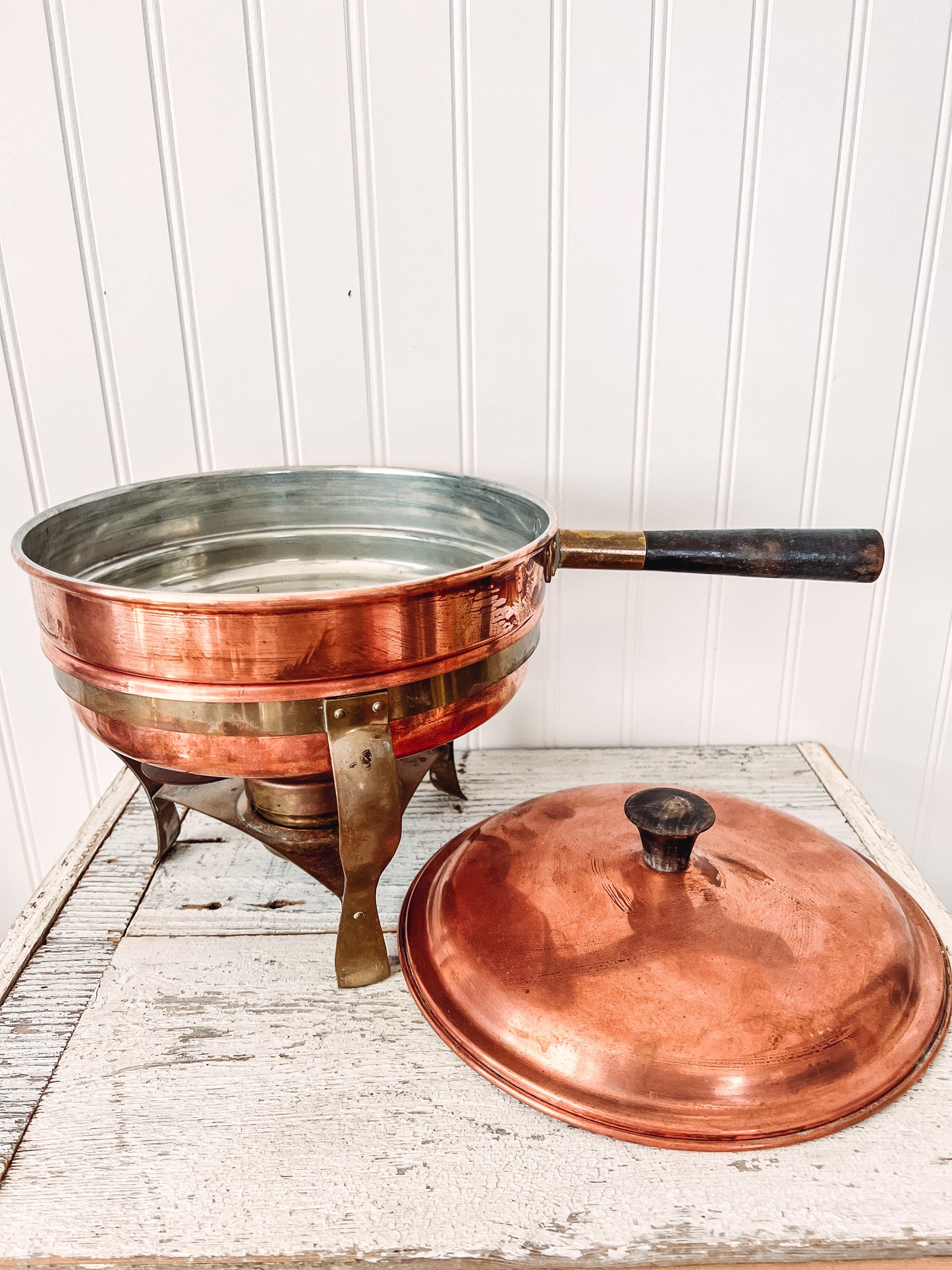 Vintage Copper Chaffing Dish