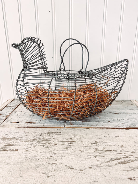 Vintage Wire Hen Egg Basket