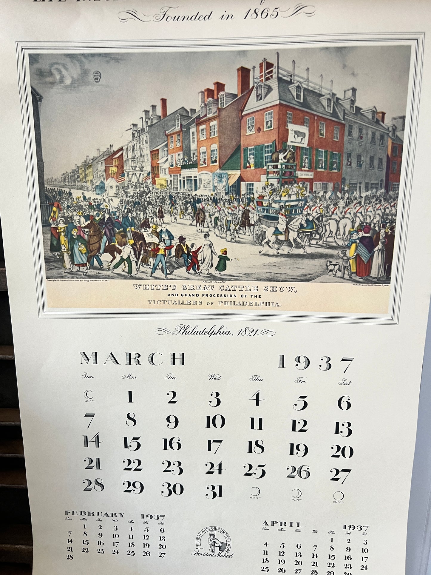 Vintage Provident Mutual 1937 Calendar