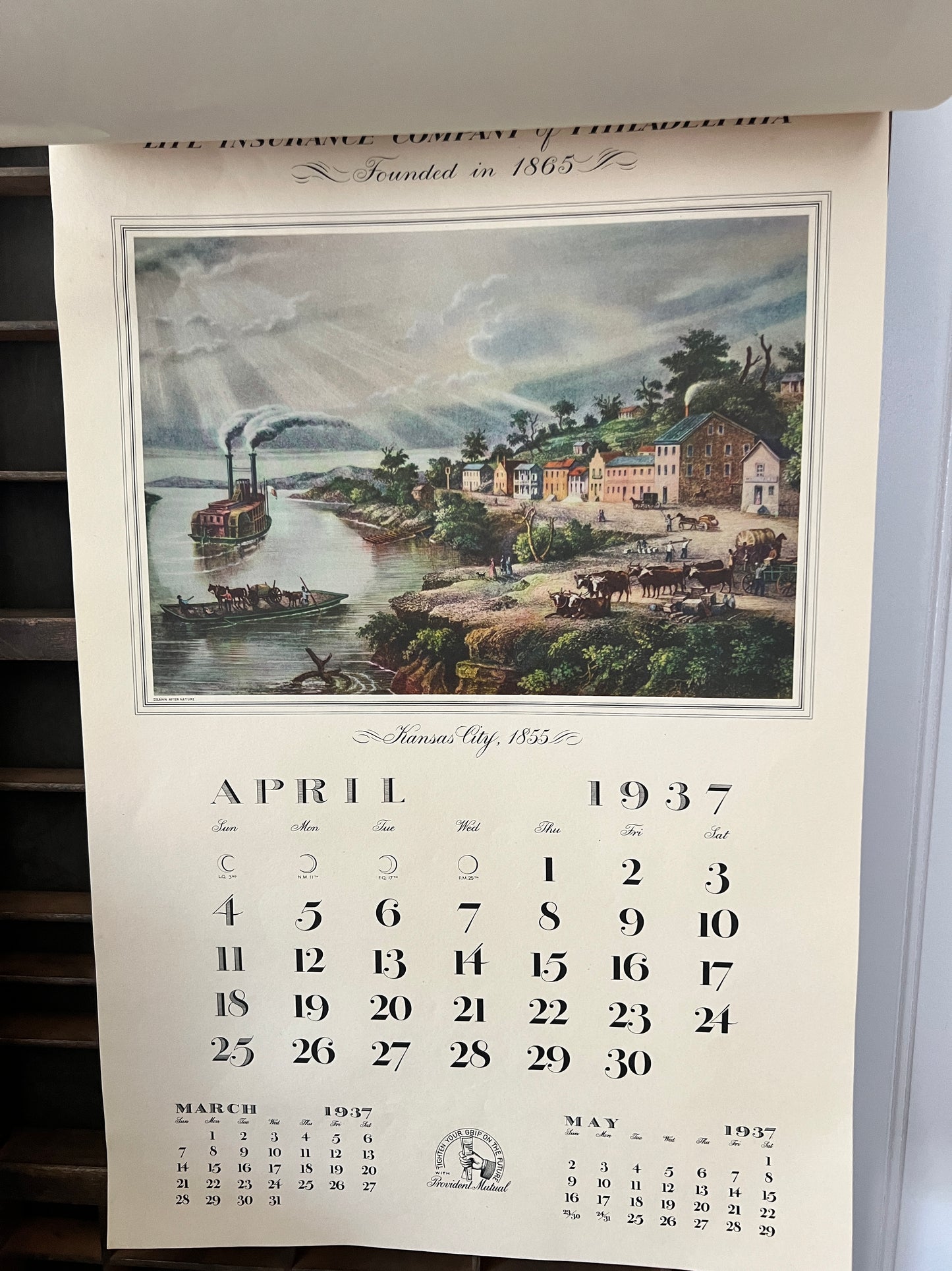 Vintage Provident Mutual 1937 Calendar