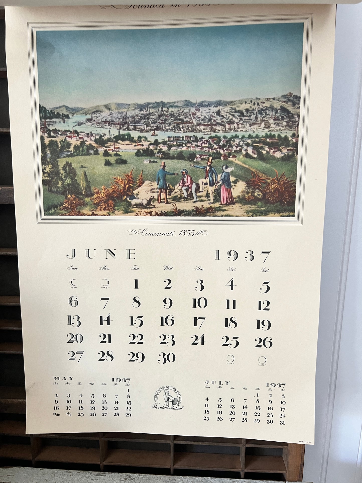 Vintage Provident Mutual 1937 Calendar