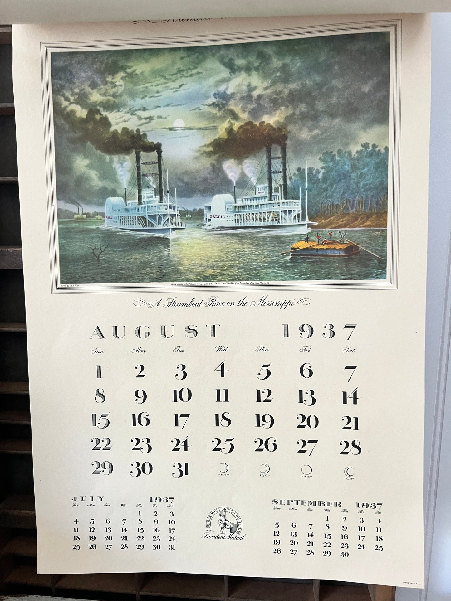 Vintage Provident Mutual 1937 Calendar