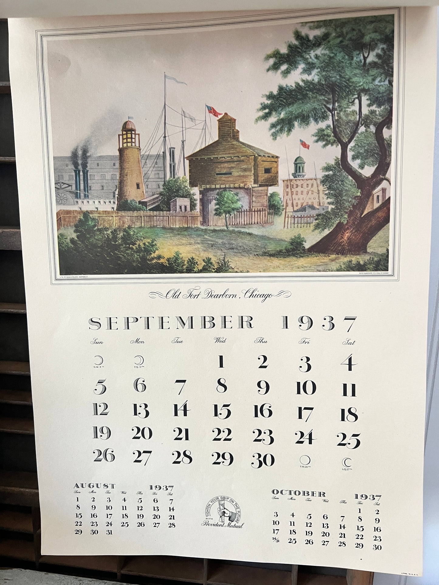 Vintage Provident Mutual 1937 Calendar