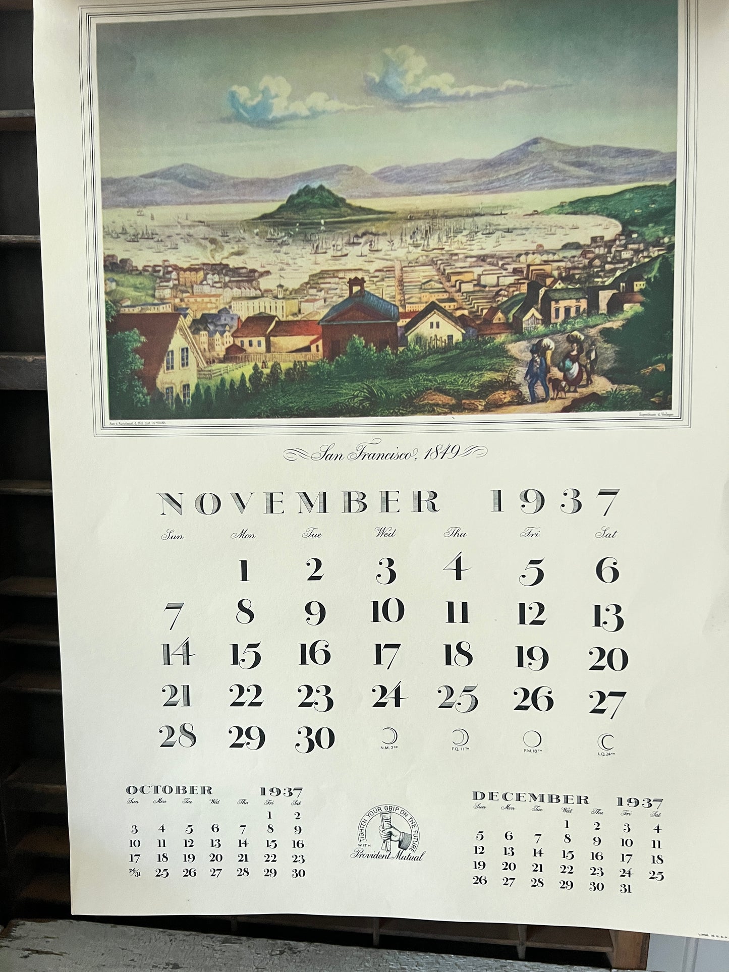 Vintage Provident Mutual 1937 Calendar