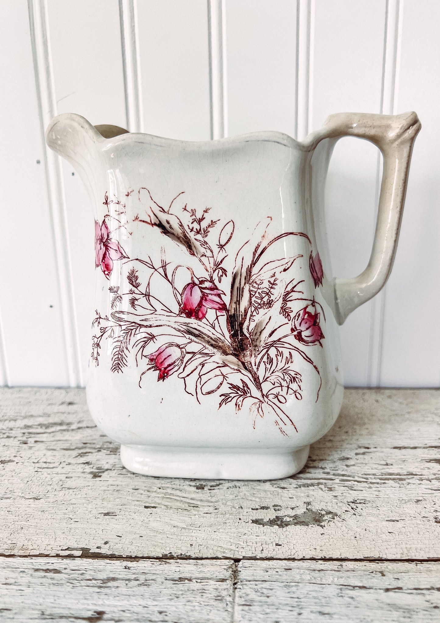 Ironstone Pitcher W/ Floral Design