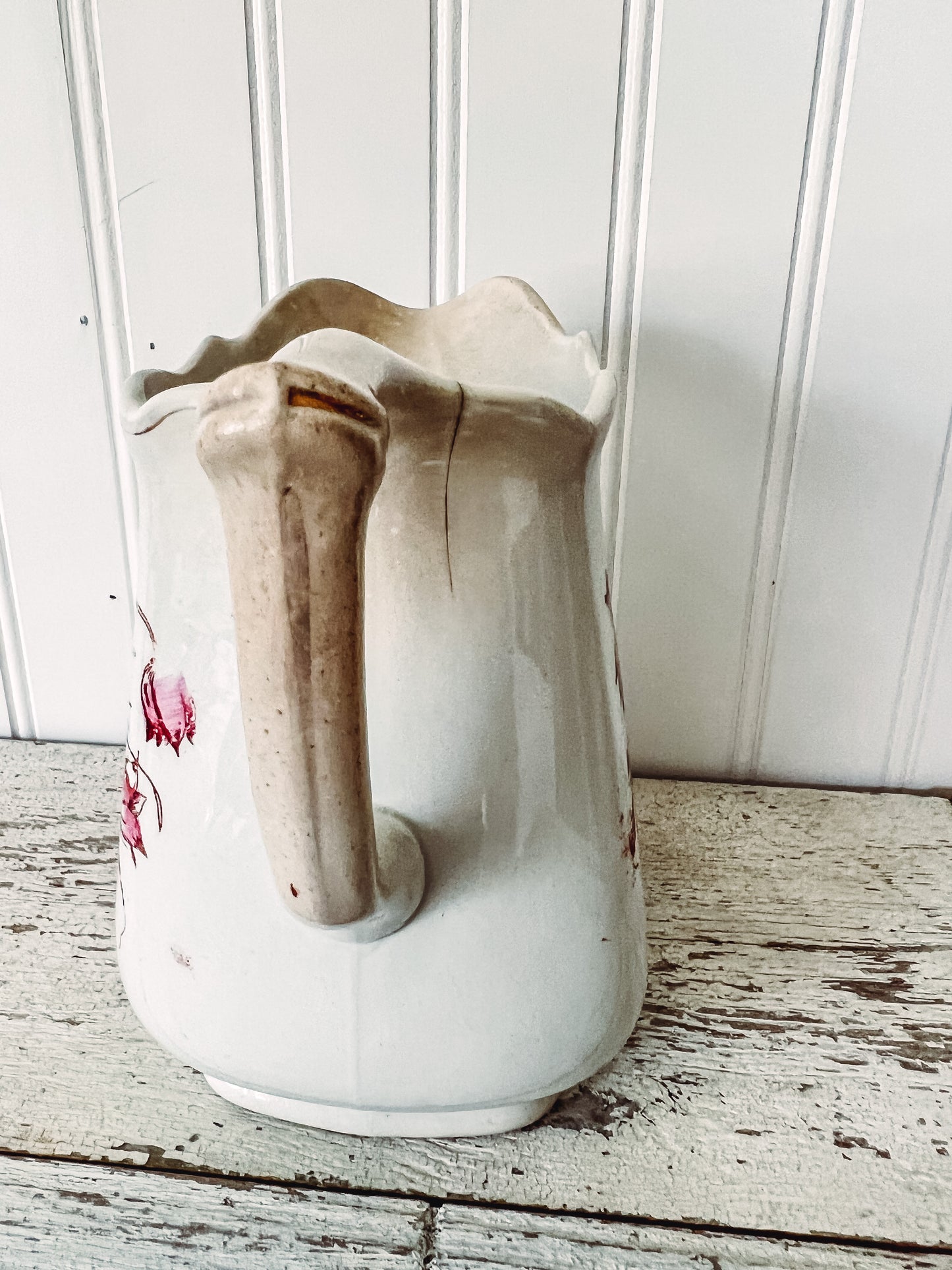 Ironstone Pitcher W/ Floral Design