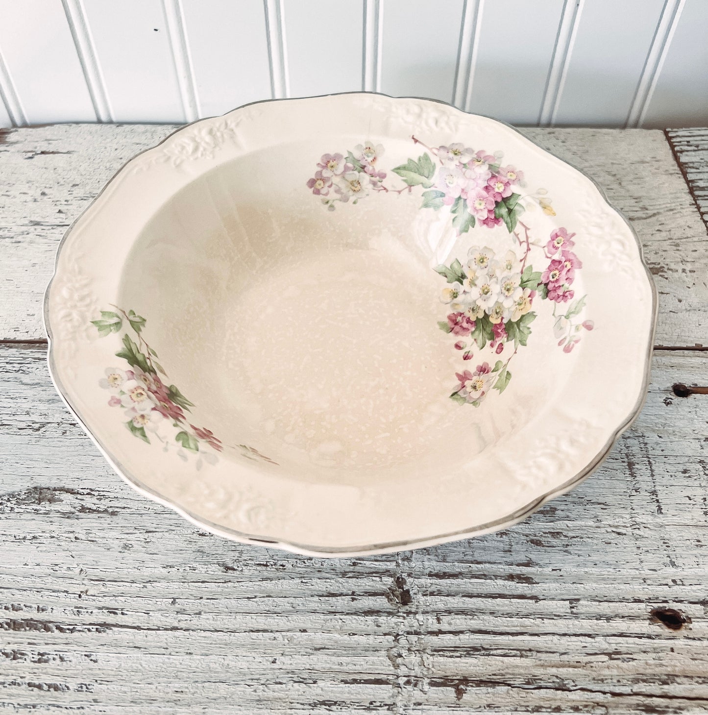 Vintage TST Co Floral Embossed Bowl
