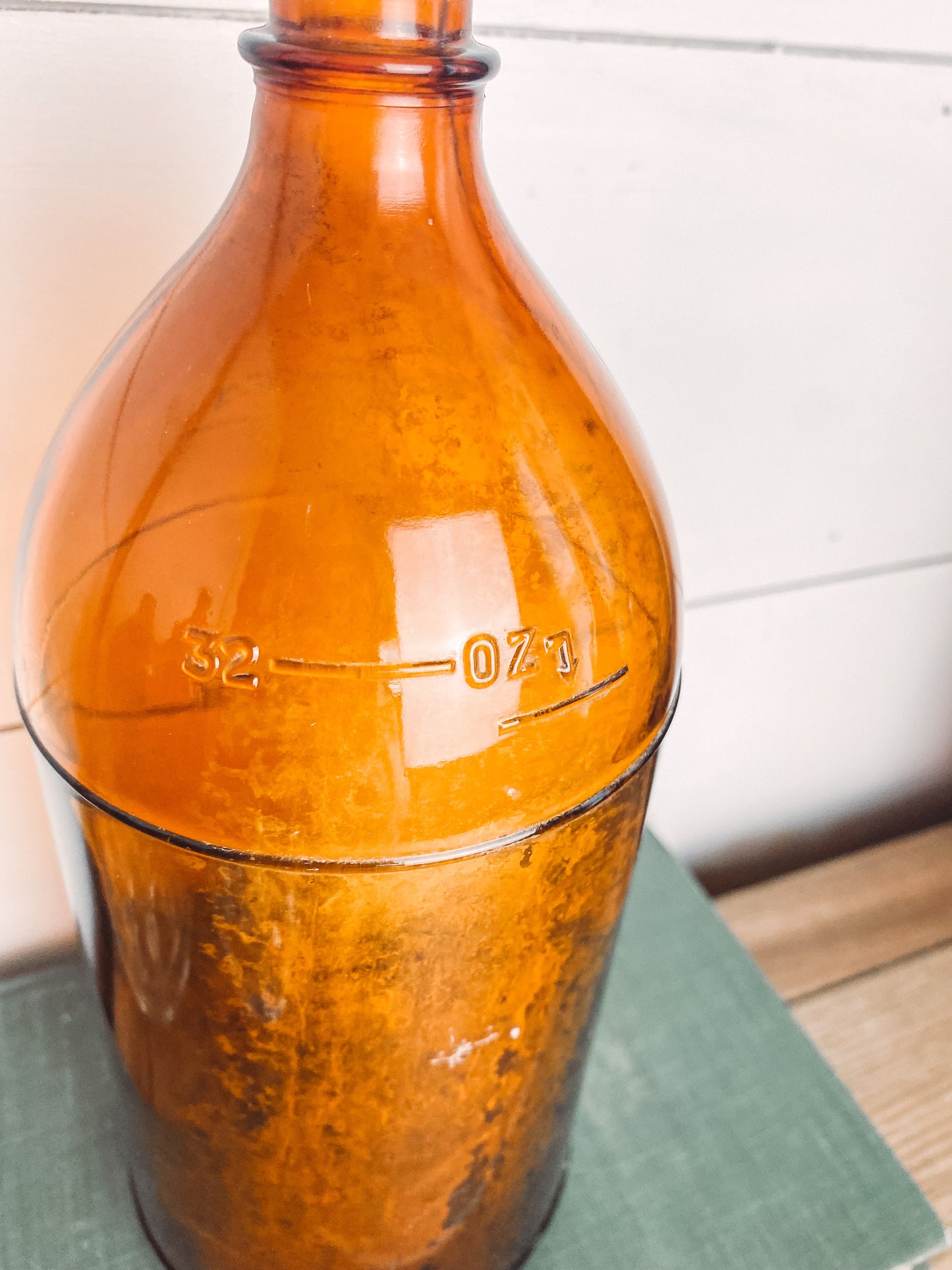 Vintage Glass Amber Bottle